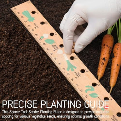 Spacer Tool Seeder Planting Ruler - Seeding Spacing Ruler with Precise Measurements,Seedlings Dibber Hand Transplanting Tools,for Vegetable Gardens, Yard