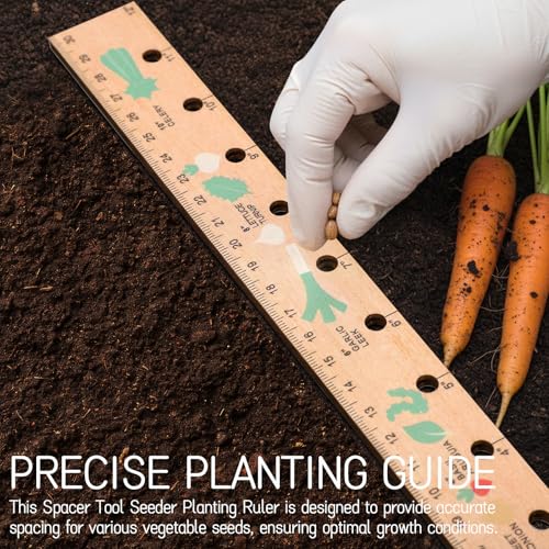Spacer Tool Seeder Planting Ruler - Seeding Spacing Ruler with Precise Measurements,Seedlings Dibber Hand Transplanting Tools,for Vegetable Gardens, Yard