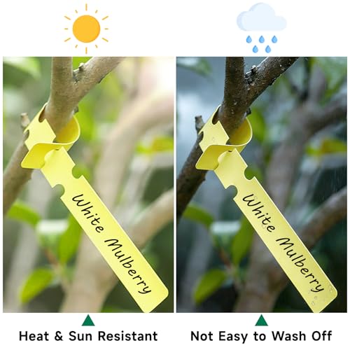 KINGLAKE 500 Pcs White Plastic Plant Tree Tags Nursery Garden Lables 2x20cm Wrap Around Hanging Tags Nursery Garden Stakes Large Writing Surface