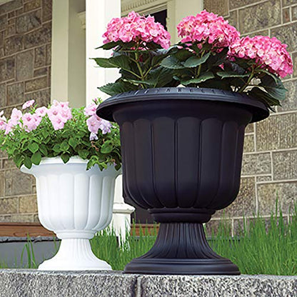 Root & Vessel, Classic Urn Planter, Black, 14-Inch - color: Black, size: 14 Inch