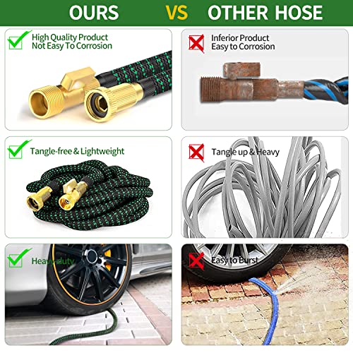 Expanding Garden Hose 150 ft - Expandable Garden Hose Leak-Proof with 3 -Layer Latex Core - 2026 Version/New Patented,Lightweight, Durable, No-Kink Flexible Retractable Water Hose