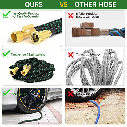 Expanding Garden Hose 25 ft - Expandable Garden Hose Leak-Proof with 4 -Layer Latex Core - 2026 Version/New Patented,Lightweight, Durable, No-Kink Flexible Retractable Water Hose
