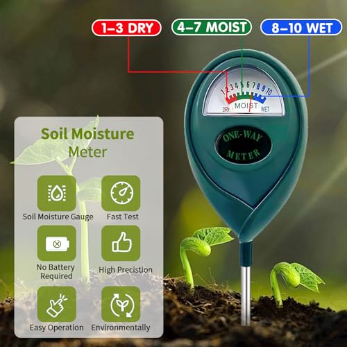 2 x Long Probe for Deep Use Soil Moisture Meter, Soil Moisture Meter, Hygrometer for Garden & Agriculture, Soil Tester, Soil Water Tester, No Batteries Required - color: GREEN+GREEN