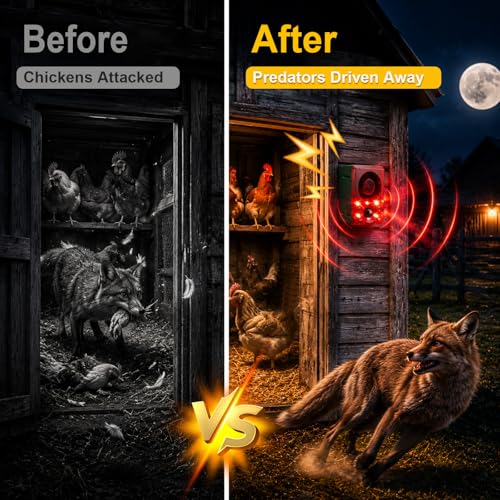 ChunHee Solar Outdoor Motion Sensor Alarm Dog Barking Gunshot Sound 130dB - color: Red-2pack