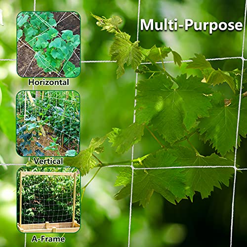 Soft Mesh Nylon Trellis Netting Roll - 5 x 350 ft Heavy Duty Garden Netting for Climbing Plants,Garden Melons Vegetables, Grape Racks, Hydroponic, 5x350ftnet