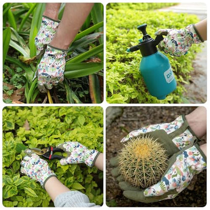 Baidast Gardening Gloves for Women, Breathable Leather Garden Gloves with Grip, Thorn Proof Work Gloves - color: Women(medium)-green+white