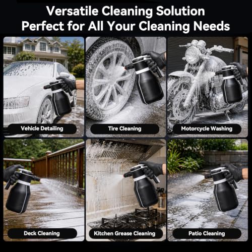 Electric Foam Sprayer, 2L/68oz Portable, Rechargeable Cordless