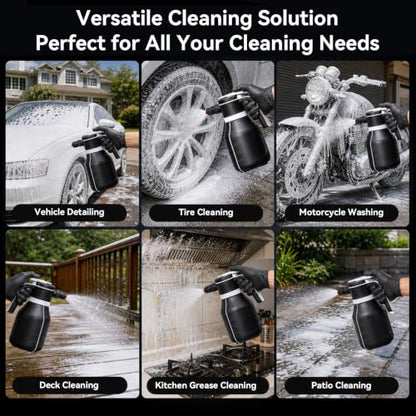 Electric Foam Sprayer, 2L/68oz Portable, Rechargeable Cordless
