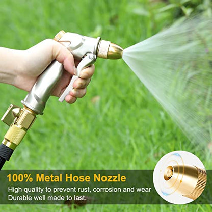 FANHAO 100% Metal Garden Hose Nozzle Heavy Duty, Leakproof, High Pressure