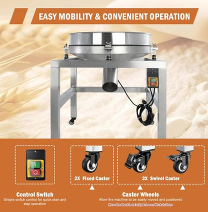 Sidasu 19.6“Automatic Vibrating Sifter Machine,40/100 Mesh, 110V - size: With（40+60）mesh
