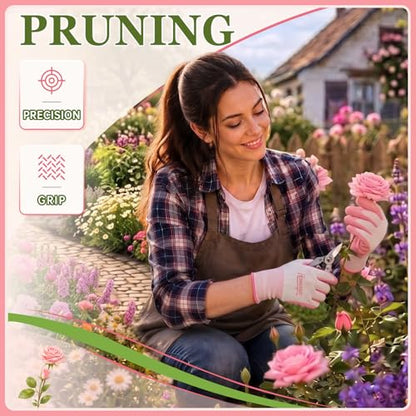 Womens Garden Gloves, Small Work Gloves With Grip, Breathable Yard Gloves - color: Small (Pack of 4)