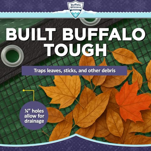 Buffalo Blizzard Leaf Net Cover for 16 ft x 24 ft Rectangular Inground or Above Ground Swimming Pools | Keeps Leaves & Other Debris Off Your Winter Pool Cover - size: 16' x 24' Rectangle