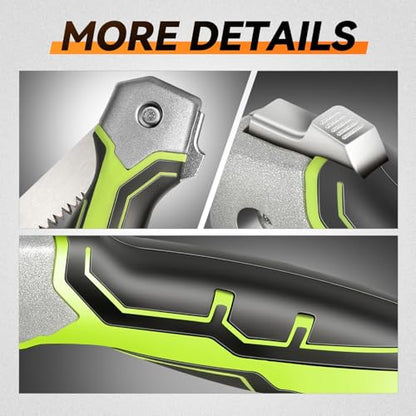 Auto Dynasty Folding Handsaw with Triple Ground Teeth, Drywall Saw, Oil-Resistant Comfort Grip for Drywall, Wallboard, Plywood, Sheetrock, Plasterboard, Green - style: Folding Wallboard Saw