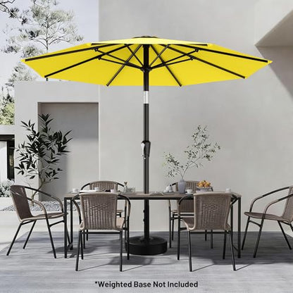 AreShark 9FT Outdoor Patio Umbrella with Tilt and Crank, Yellow - color: Yellow, size: 9ft