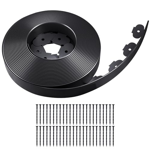 Garden Edging, 50FT x 2" Flexible Plastic Landscape Border with 48 Stakes - style: 50FT