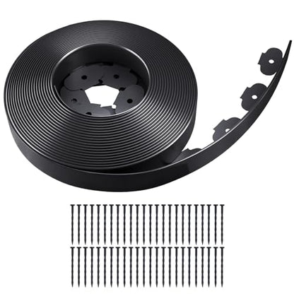 Garden Edging, 50FT x 2" Flexible Plastic Landscape Border with 48 Stakes - style: 50FT