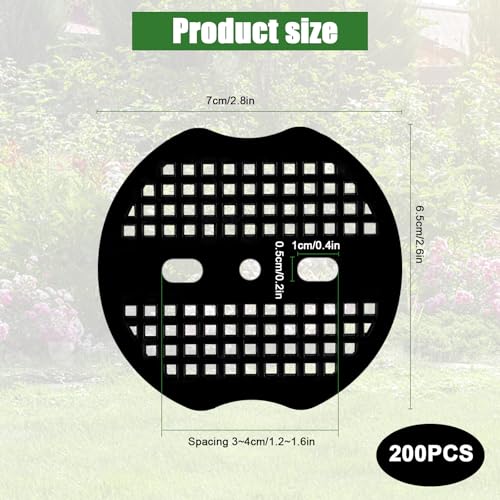 200Pcs Garden Staples Plastic Buffer Washer,Landscape Stakes Pad Gasket,Garden Stakes Gasket,Yard Pins Gasket Keep The Barrier from Ripping and Create a Sturdier Hold(Black) - color: Black Round