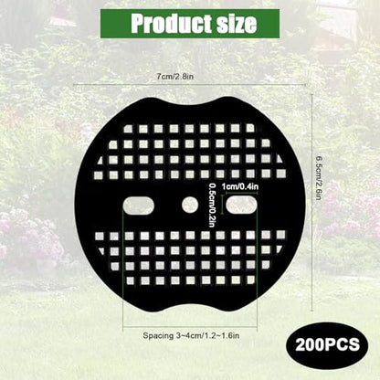 200Pcs Garden Staples Plastic Buffer Washer,Landscape Stakes Pad Gasket,Garden Stakes Gasket,Yard Pins Gasket Keep The Barrier from Ripping and Create a Sturdier Hold(Black) - color: Black Round