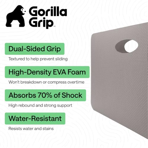 GORILLA GRIP® Extra Thick Foam Kneeling Pad for Gardening, 17.5x11 Gray - color: Gray