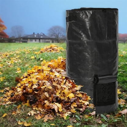 Compost Bin Bags 34 Gallon Garden Compost Bags Outdoor Reusable,Organic Waste Garden Yard Compost Bag Collapsible Leaf Lawn Bags Gardening Container - color: Black 1pcs