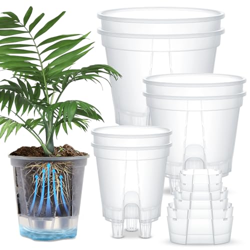 Wonderjune Self Watering Planter, 4.72'', 5.91'', 7.09'', Clear, 6 Pcs - color: Clear, size: 4.72'', 5.91'', 7.09''