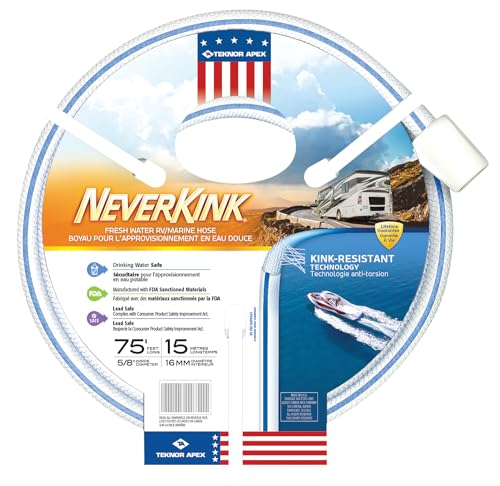 Teknor Apex 8602-75 NeverKink RV/Marine Hose - 5/8" x 75',White - size: 5/8" x 75'