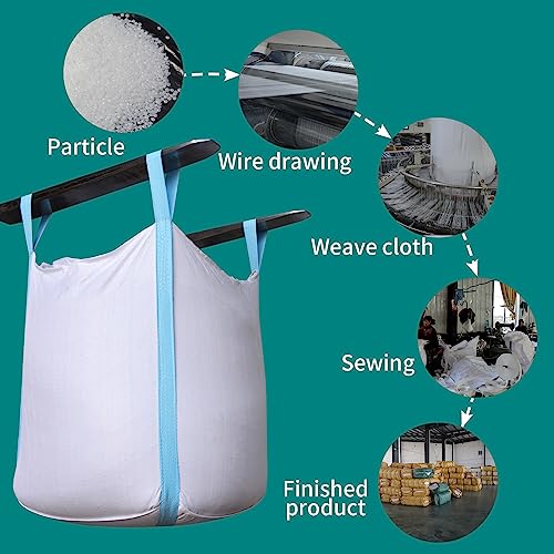 FIBC Bulk Bags 10-Pack, 35x35x43 in, 3300 lb Woven PP