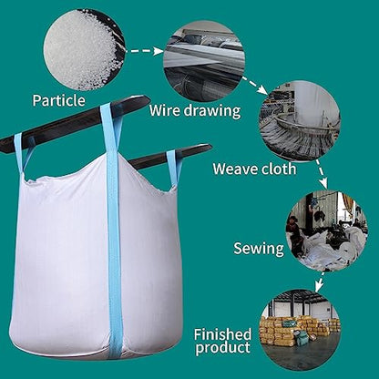 FIBC Bulk Bags 10-Pack, 35x35x43 in, 3300 lb Woven PP