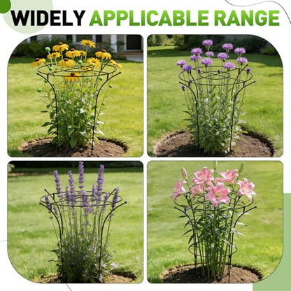 1 Pack Metal Peony Plant Support Cage, 32.2 x 19.2 Inch with Wide Top Ring