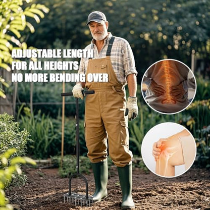 Lawn Aerator Tool, Heavy Duty Manual Grass Aerator for Lawn（Black）