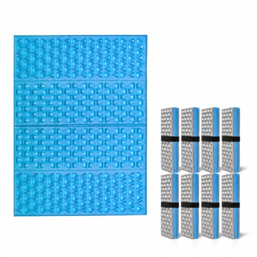 FOCHIER F Stadium Seat Pad, Foam Sitting Pad Mat, Diamond Foldable Camping Seat Cushion for Bleachers, Outdoor Hiking, Backpacking, Picnic, Fishing, Concert,Mountaineering - color: Blue 8PC