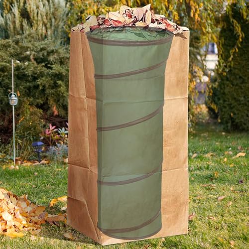 2 Pcs Leaf Bag Funnel Holder, Lawn Bag Chute Stand for 30 Gal Paper Bags - color: 2 Pcs