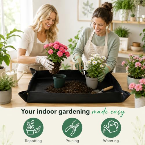 1 Pc Foldable Plant Repotting Mat, 66cm Soil Control Tray