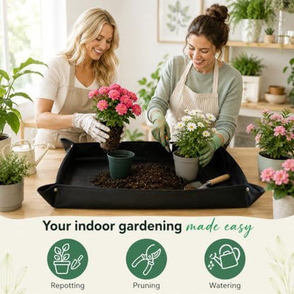 1 Pc Foldable Plant Repotting Mat, 66cm Soil Control Tray