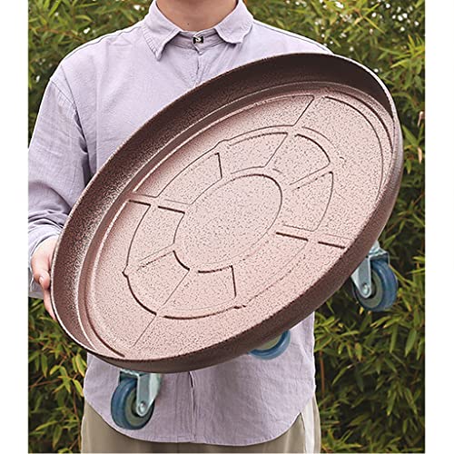 ARTLINE 20" Round Plant Stand with Lockable Wheels, 480lb Heavy Duty for Indoor Outdoor, Large Rolling Dolly Planter Caddy on Casters to Carry Potted Flower Pot, Round Metal Tray NO Holes, Copper - color: Bronze 1 Pack, size: 20"