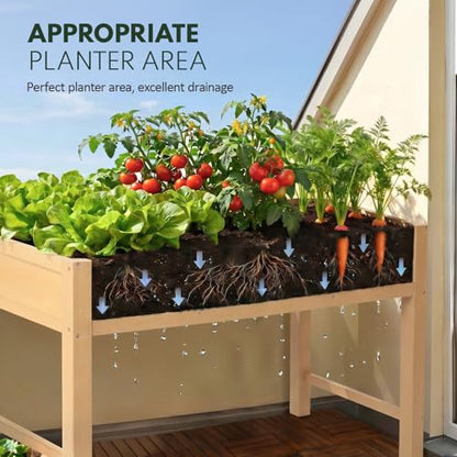 PASAMIC Raised Garden Bed with Legs, 48" HIPS Sturdy Elevated Planter Box - color: Wooden, size: 48x24x30in