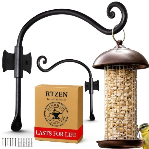 RTZEN Plant Hangers Outdoor or Indoor Heavy Duty Wall Bracket Hooks - size: 10 Inch, style: Axe Hooks