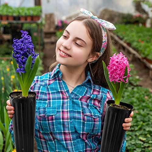 Nuenen 100 Pcs Tall Tree Pot, Plastic Deep Nursery Pots, 9.8" H X 5.9" W - size: 9.8" H X 5.9" W