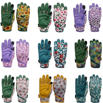 Cute Pattern Gardening Gloves,Thornproof Garden Glove,Gardener Gift - color: 1 Pair Per Pack-green Sunflower, size: Medium