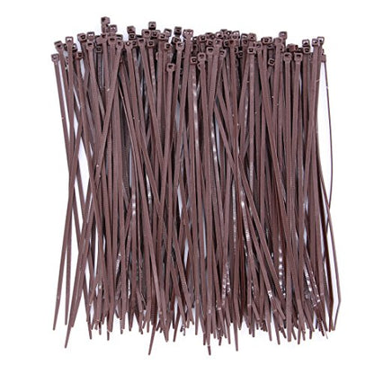 Dark Brown Zip Ties 10 Inch Cable Ties 100 Pack Outdoor Use - size: 10"-brown-100 pcs