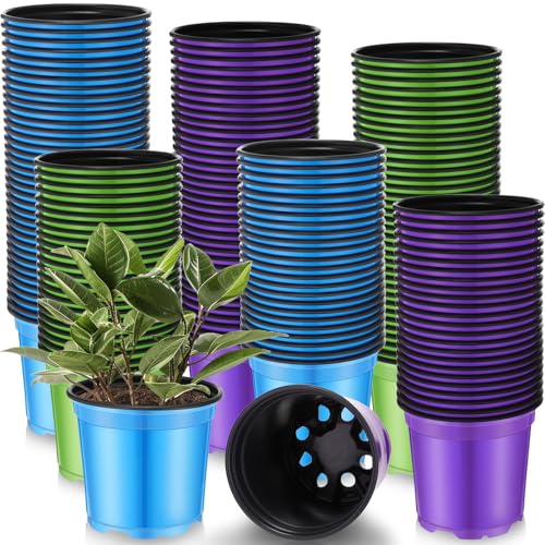 Havawish 150 Pcs 4 Inch Nursery Pots with Drainage Holes, Multicolor - color: Multicolor