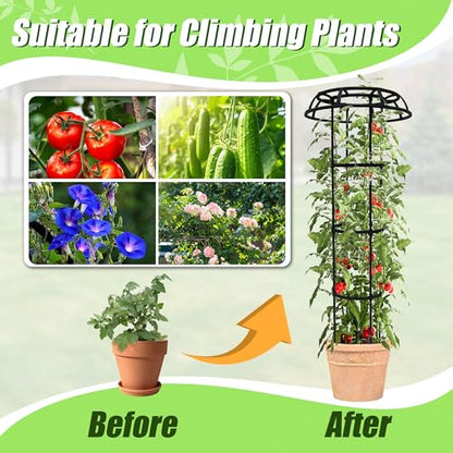 Quibbay 53 Inch Mushroom Top Garden Trellis for Climbing Plants, 1 Pack - style: 4 Floors-10*53IN