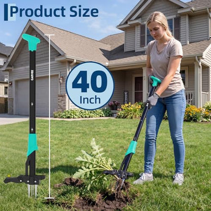 Garvee 40" Long Handle Stand Up Weed Puller - 4-Claw with Ejector Gardening Hand Weeding Tool Easy-Eject Easily Remove Weeds Without Bending, Pulling, or Kneeling.