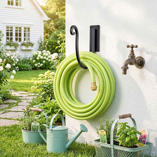 Hose Holders Wall Mount: 2PCs 8-Inch Heavy-Duty Garden Hose Hangers Outdoor - color: A-2PCs