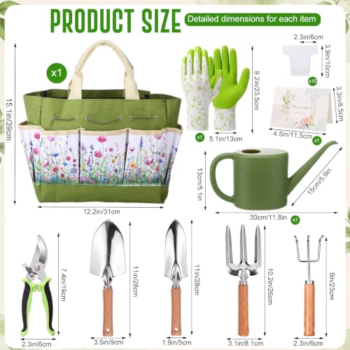 21 Pcs Gardening Gifts for Women Heavy-Duty Garden Tool Set - color: Green