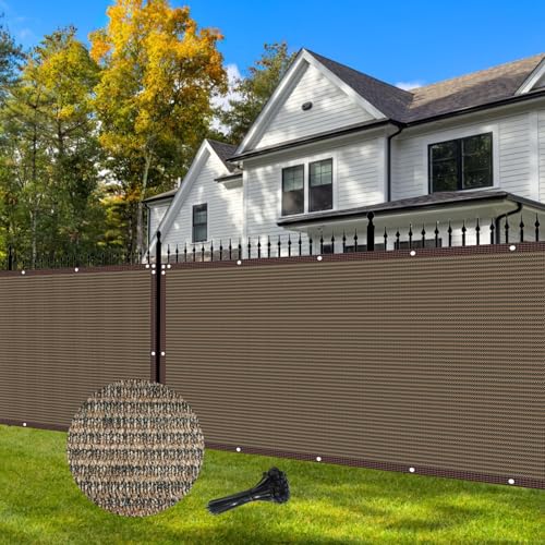 4×50FT Heavy Duty Fence Privacy Screen, 180GSM, 90% Block, Include Zip Ties - color: Brown, size: 4*50FT