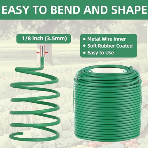 Soft Plant Ties, 164ft Garden Wire, 3.5mm Flexible Garden Ties for Climbing Plants, Tomato, Vines Plant, Flowers, Roses Plant Support - size: 164 Ft