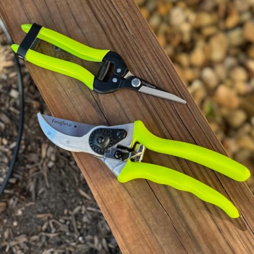 Foxglove Pruning Shears - Bypass Hand Pruners, Japanese SK5 Blades Shears