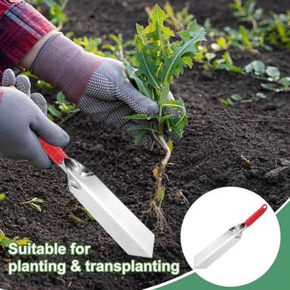HARFINGTON Garden Hand Shovel 15.2 x 2.7 Stainless Steel Trowel Garden Tool for Digging Planting Transplanting, Red