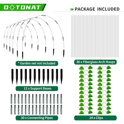 8FT Garden Hoops Grow Tunnel Kit - Rust-Free Fiberglass Frame for Raised Beds, 36pcs - DIY Plant Support for Garden Netting, Vegetable Garden Hoops Kit, Row Covers, and Greenhouse Protection - size: 36Pcs